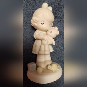 PRECIOUS MOMENTS, "LOVING", GIRL WITH TEDDY BEAR,SPECIAL MEMBER EDITION FIGURINE